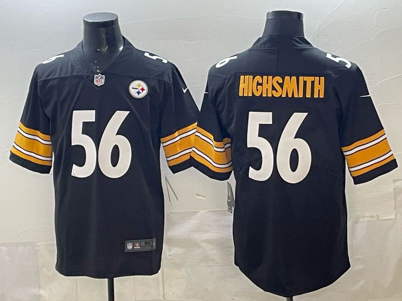 Men 2026 Pittsburgh Steelers #56 Highsmith Black Nike Limited NFL Jersey 01